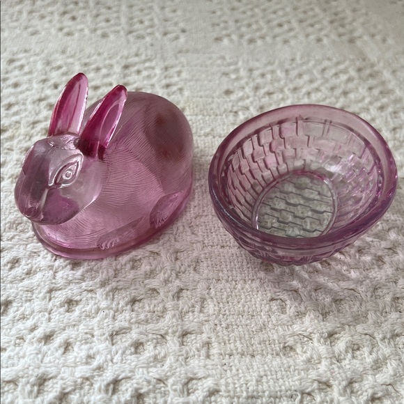 Pink Glass Rabbit Candy Dish - Picture 5 of 8